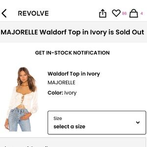 Waldorf Top in Ivory
MAJORELLE
Color: Ivory